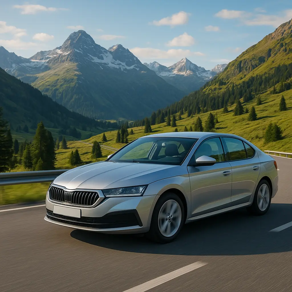 Auto auf Schweizer Bergstraße